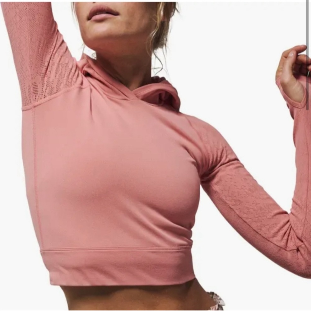 Free People Lucky Layer Cutout Back Cropped Hoodie